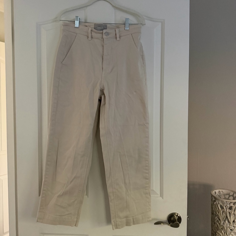 Everlane Straight-Leg Chinos — Beige Cream Sz 8
